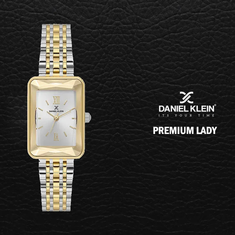 Daniel Klein Premium Rectangular Two Tone Watch - DK.1.13875-5