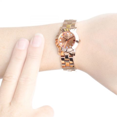 Marc by Marc Jacobs Amy Dexter Rose Dial Rose Gold-tone Ladies Watch MBM3219