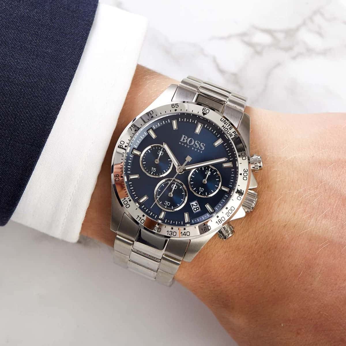 Hugo Boss Ikon Chronograph Blue Dial Silver Steel Strap Men's Watch - 1512963 1512963 - Image 5