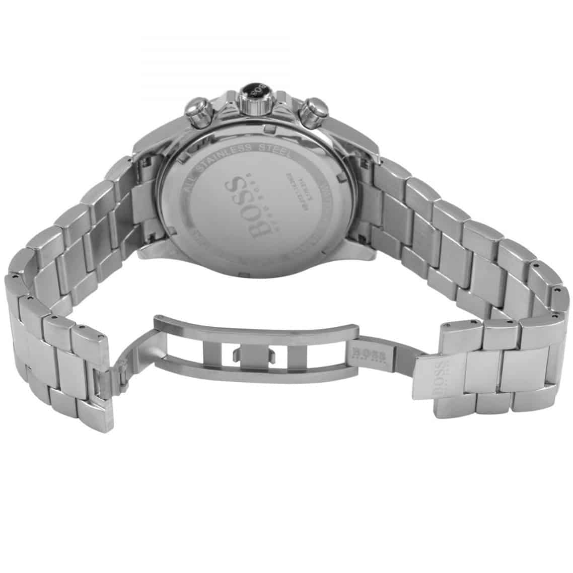 Hugo Boss Ikon Chronograph Black Dial Silver Steel Strap Men's Watch - 1512965