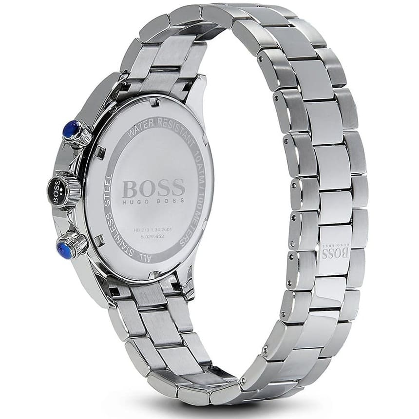Hugo Boss Ikon Chronograph Black Dial Silver Steel Strap Men's Watch - 1512965