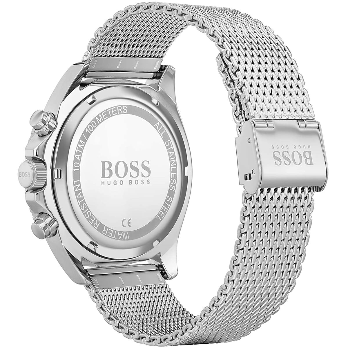 Hugo Boss Ocean Edition Chronograph Black Dial Silver Mesh Strap Watch for Men - 1513742 1513742 - Image 3