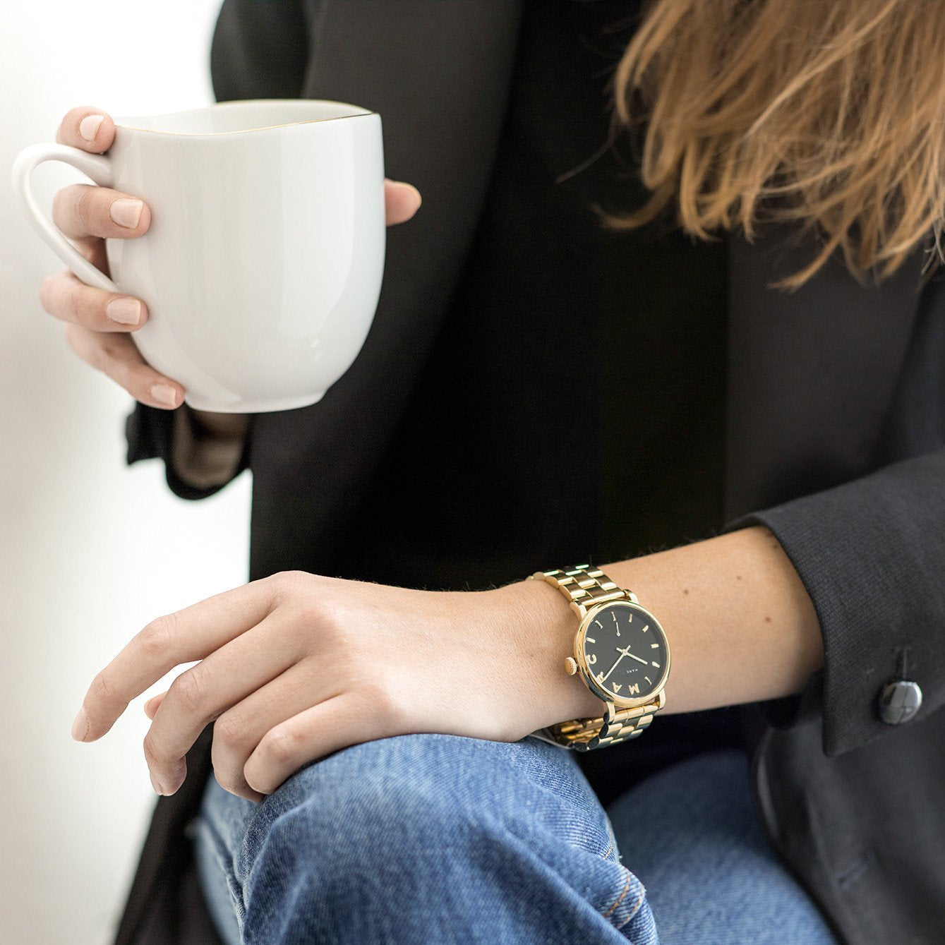 Marc Jacobs Watches Baker Black Dial Gold 36mm Ladies Watch MBM3355