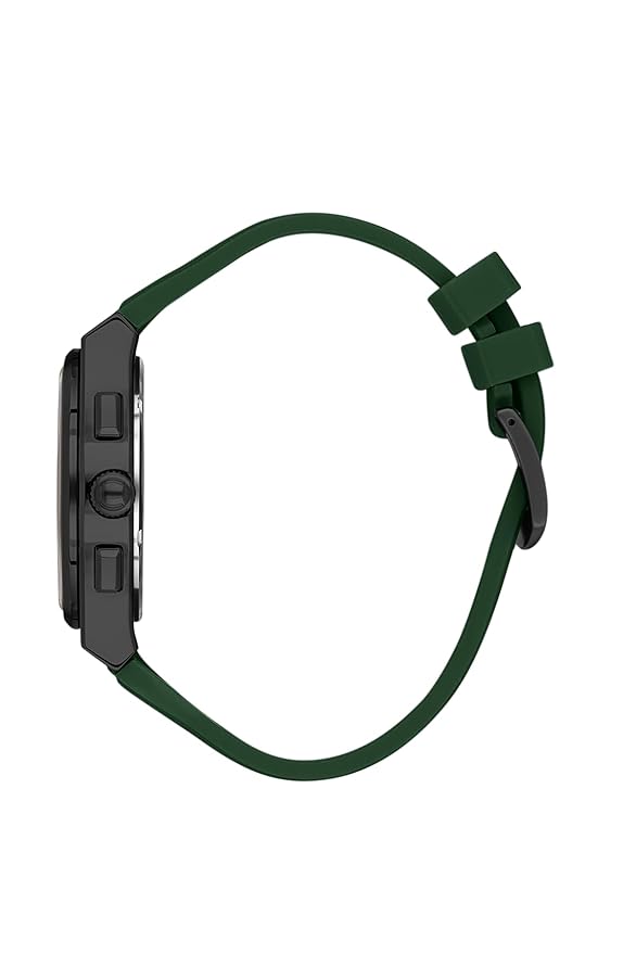 Daniel Klein Exclusive Multifunction Green Dial And Silicone Strap Black Watch - DK.1.13886-5