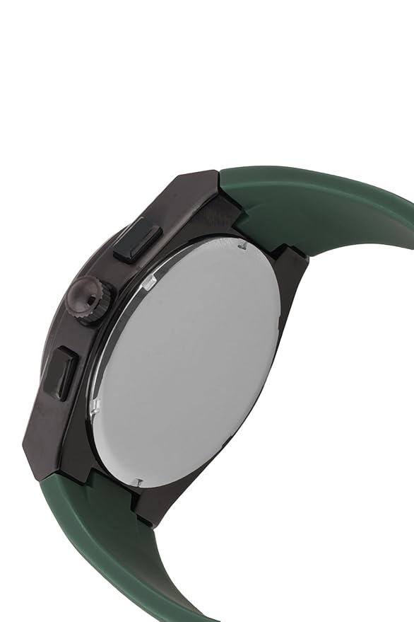 Daniel Klein Exclusive Multifunction Green Dial And Silicone Strap Black Watch - DK.1.13886-5