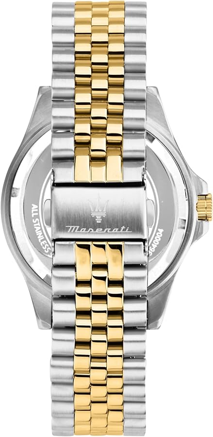 Maserati Sfida Black Dial Gold Hands Date Tow Tone Men's Watch R8853140009