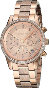 Michael Kors Ritz Chronograph Rose Gold Tone Women's Watch MK6598 - Big Daddy Watches