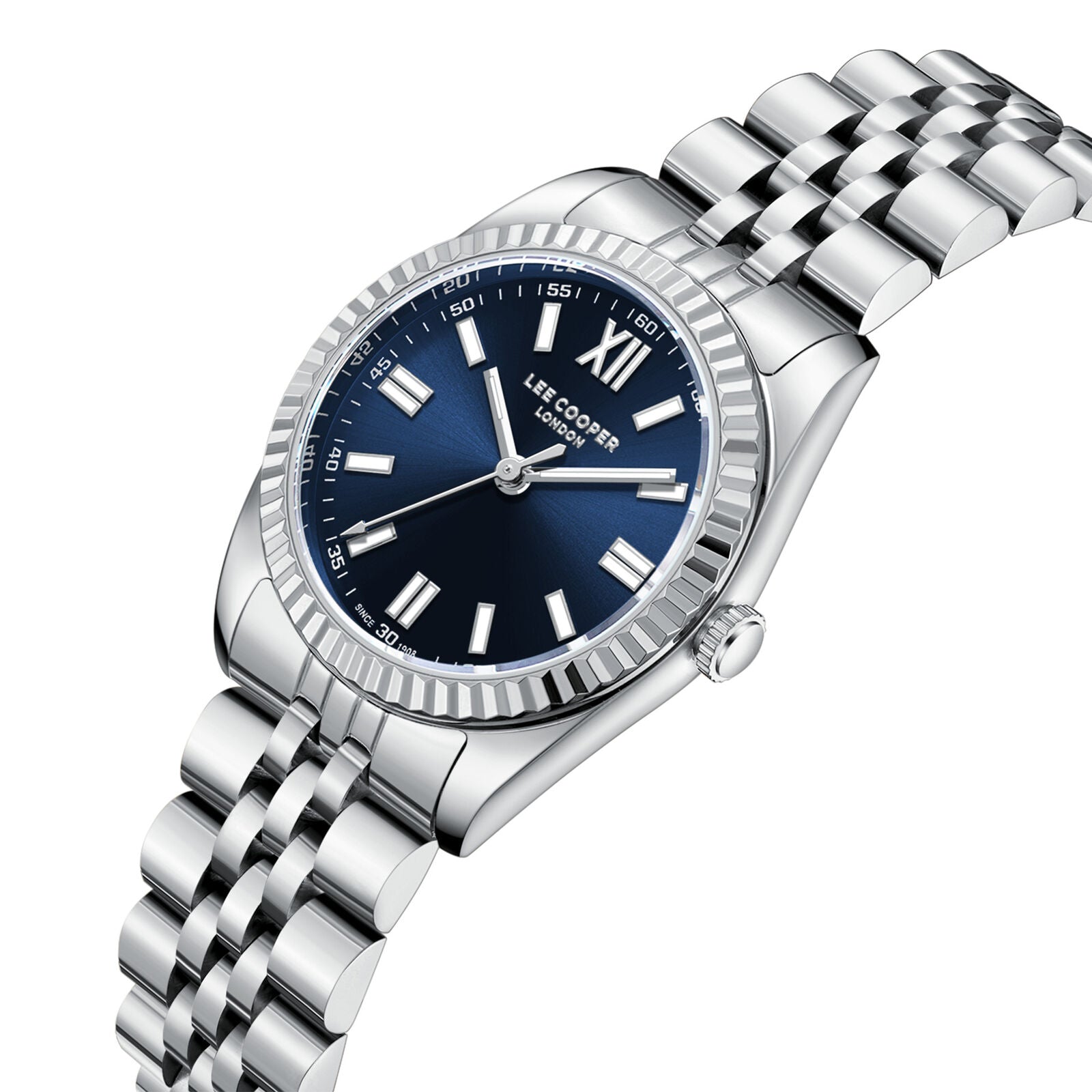 Lee Cooper Fashion Blue Dial Silver Watch - LC08303.390