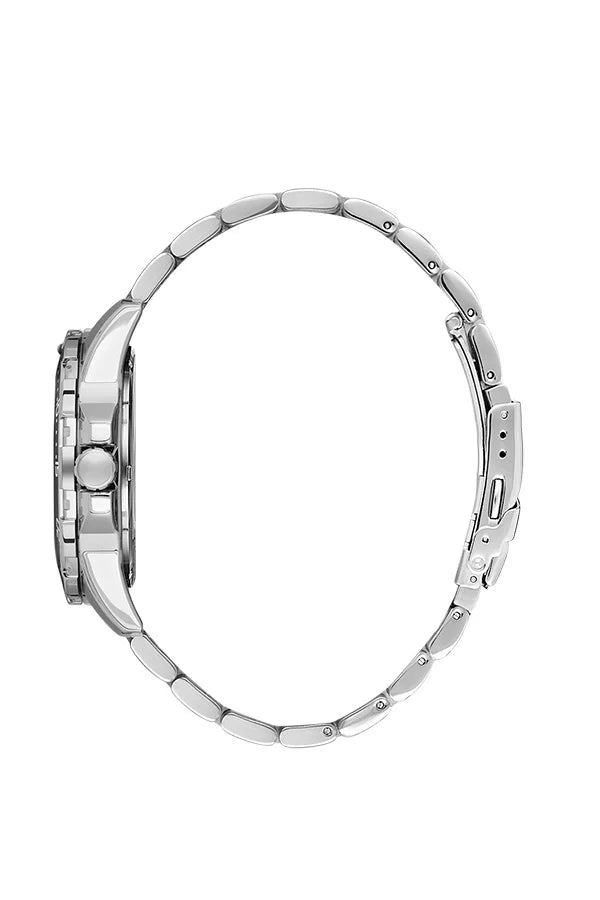 Daniel Klein Premium Day Date Window Blue Dial Silver Watch - DK.1.13884-5