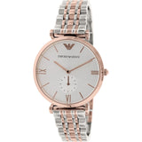 Emporio Armani Retro Silver Dial Two-Tone Watch AR1677