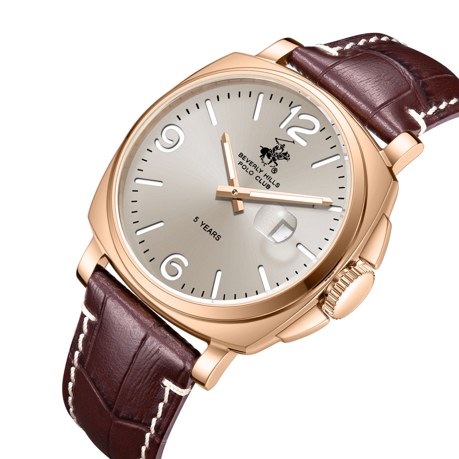 Beverly Hills Polo Club 5 Years Rose Gold Red Leather Watch BP3867X.162