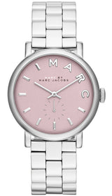 Marc Jacobs Baker Pink Dial Silver-Tone 36mm Ladies Watch MBM3280 - Big Daddy Watches