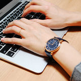 Marc Jacobs Roxy Navy Blue Dial Ladies Leather Watch MJ1534