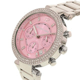 Michael Kors Parker Chronograph Pink Dial Silver Ladies Watch MK6105