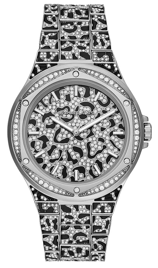 Michael Kors Oversized Lennox Pavé Black and silver pattern Women's Watch - MK7408