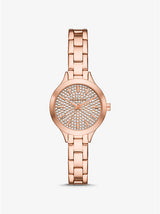 Michael Kors Mini Aspyn Pavé Rose Gold-Tone Watch - MKO1087 mk01087 - Image 1