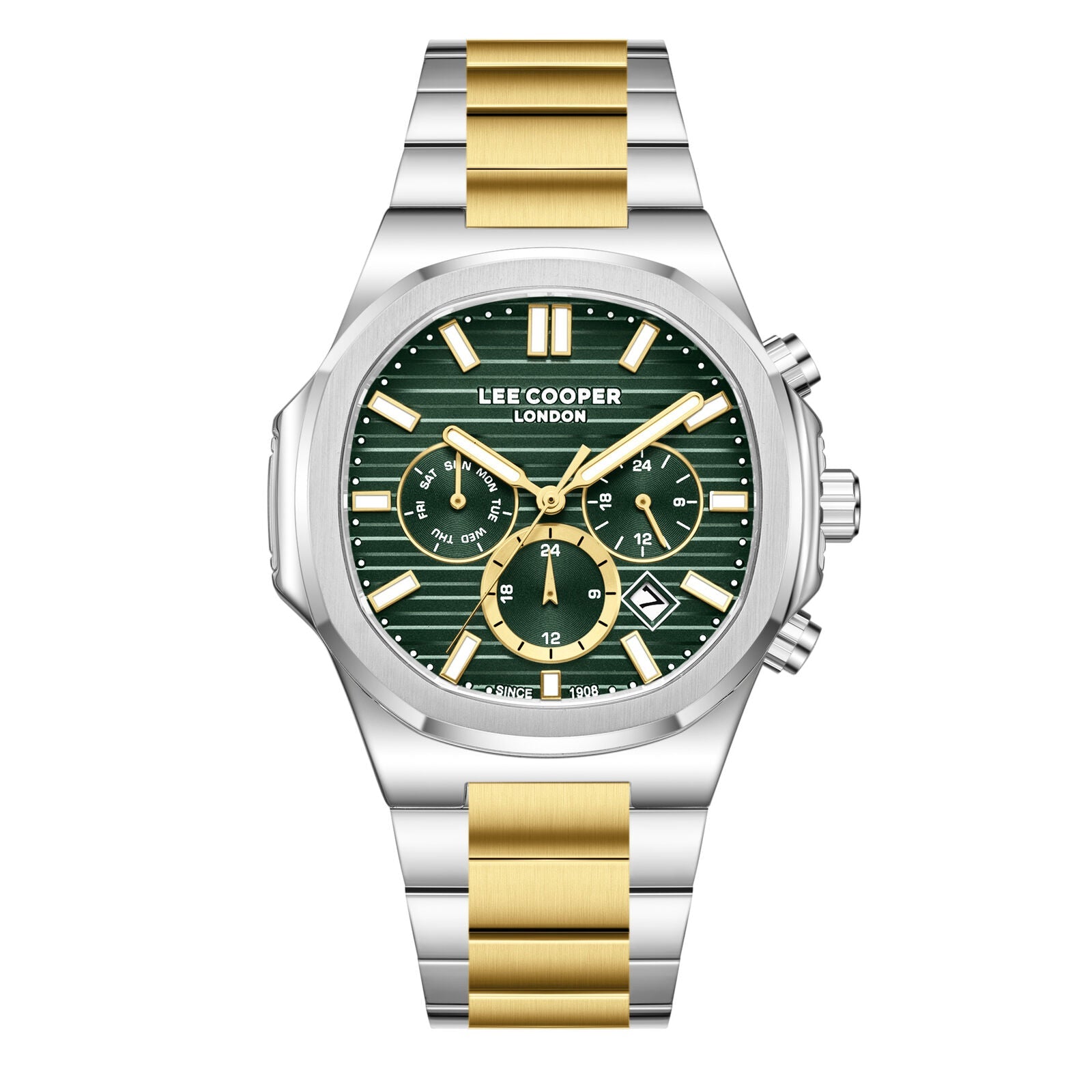 Lee Cooper Gauthier Multifunction Green Dial Two Tone Watch - LC08272.270