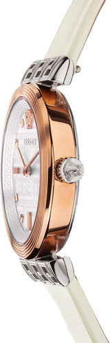 Versace Meander White Leather Strap Women's Watch VELW00120 - Big Daddy Watches #2