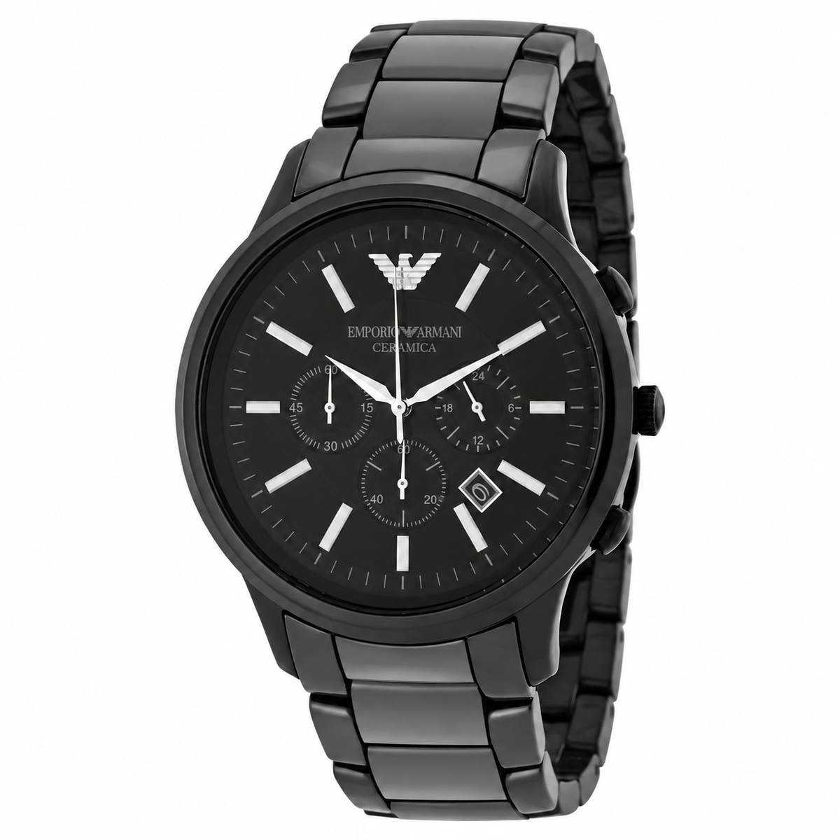 Emporio Armani Ceramica Chronograph Black Dial Men's Watch AR1451