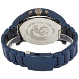 Diesel Big Daddy DZ7414 316L blue stainless steel 4 time zones 30m water resistant