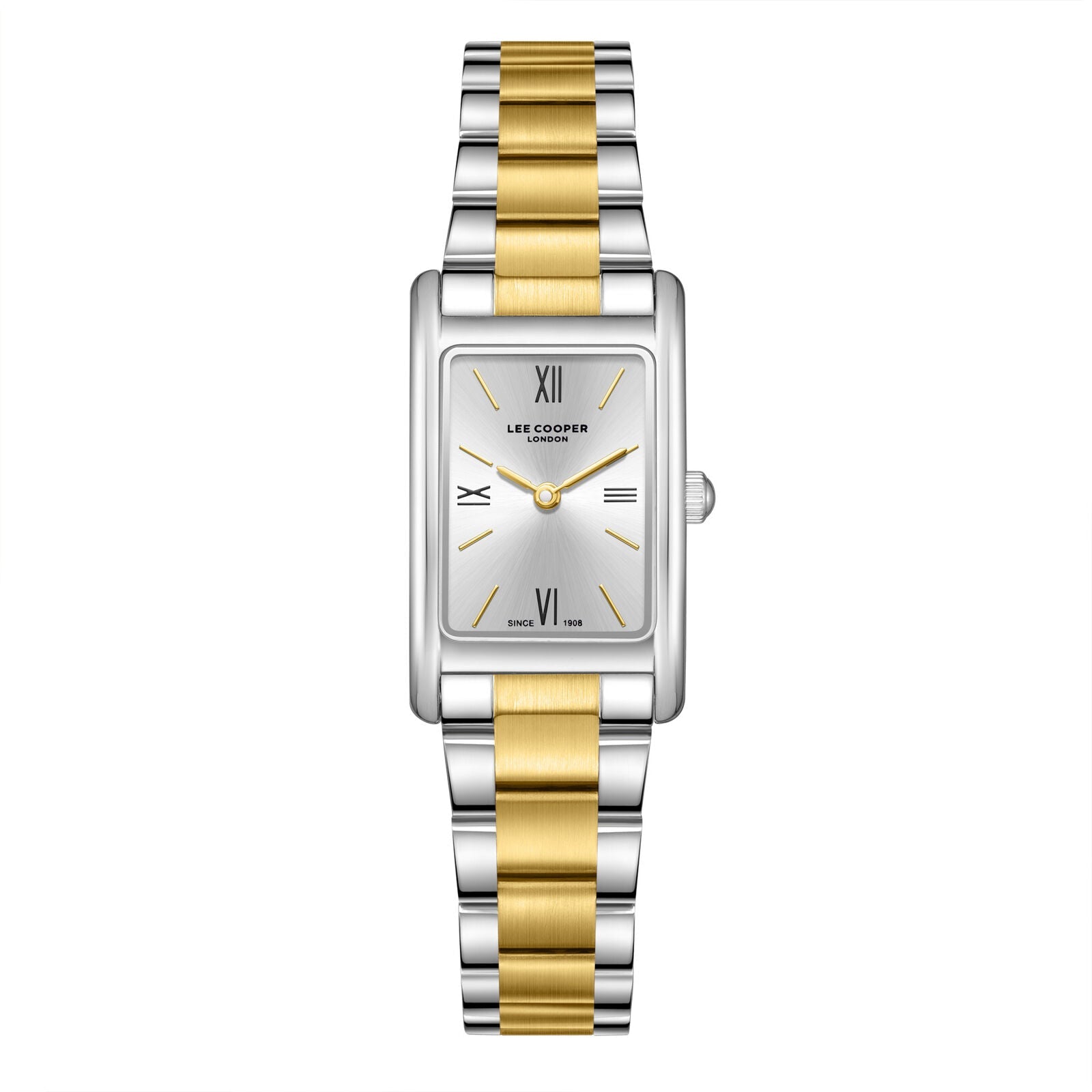Lee Cooper Square Silver Dial Two Tone Watch - LC08300.230