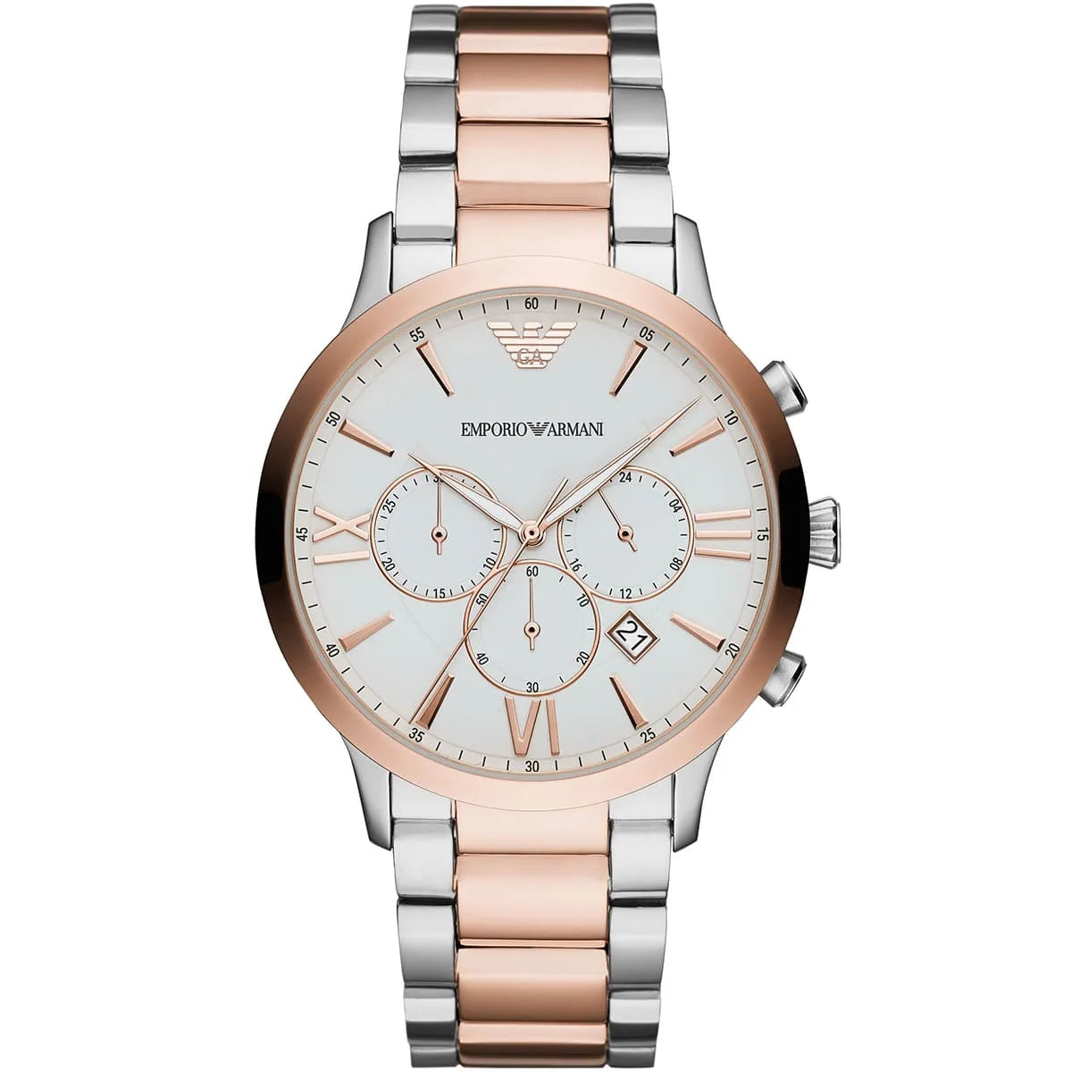 Emporio Armani Giovanni Chronograph Quartz White Dial Two Tone Steel Strap Watch For Men - AR11209 AR11209 - Image 2