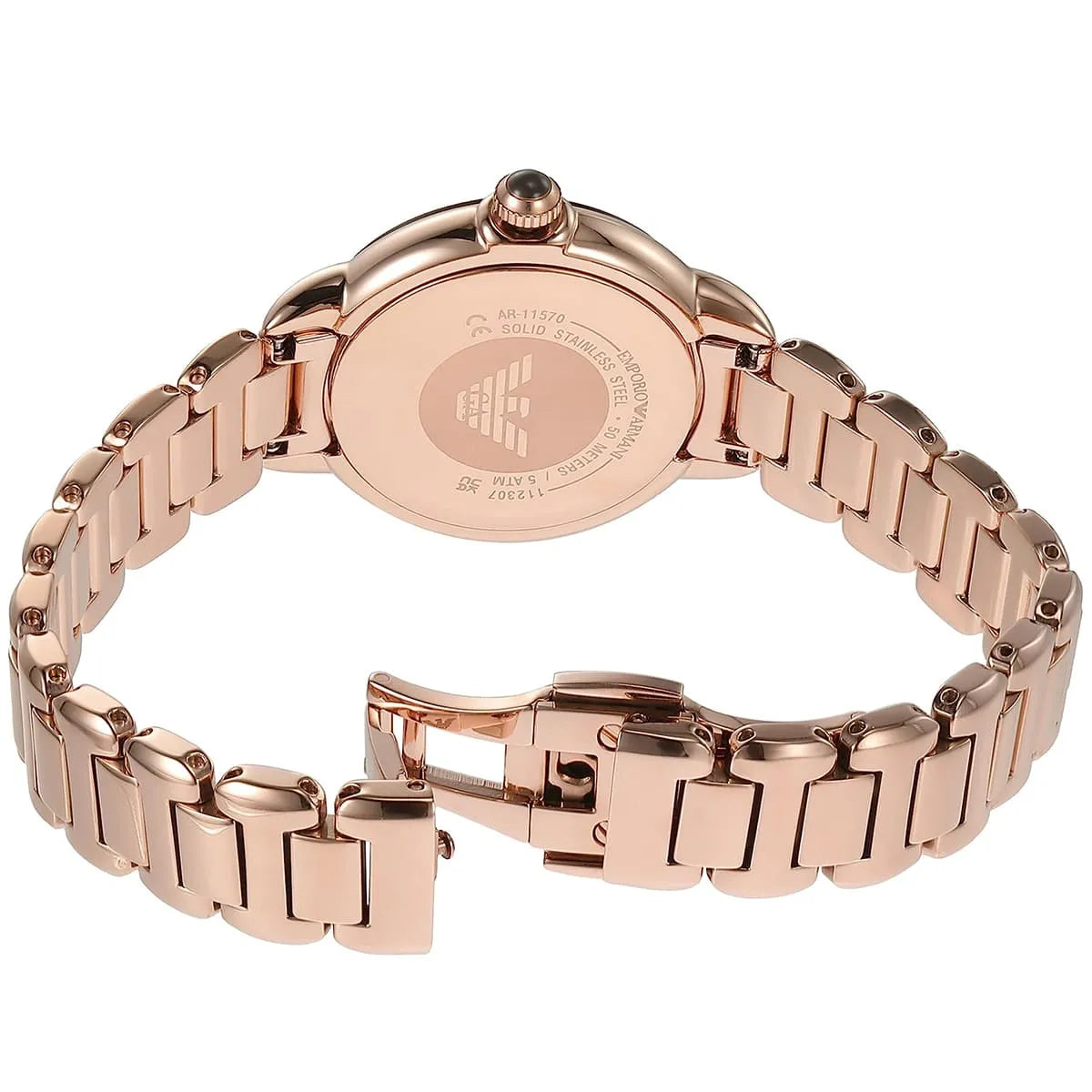 Emporio Armani Mia Brown Dial Rose Gold Women's Watch - AR11570