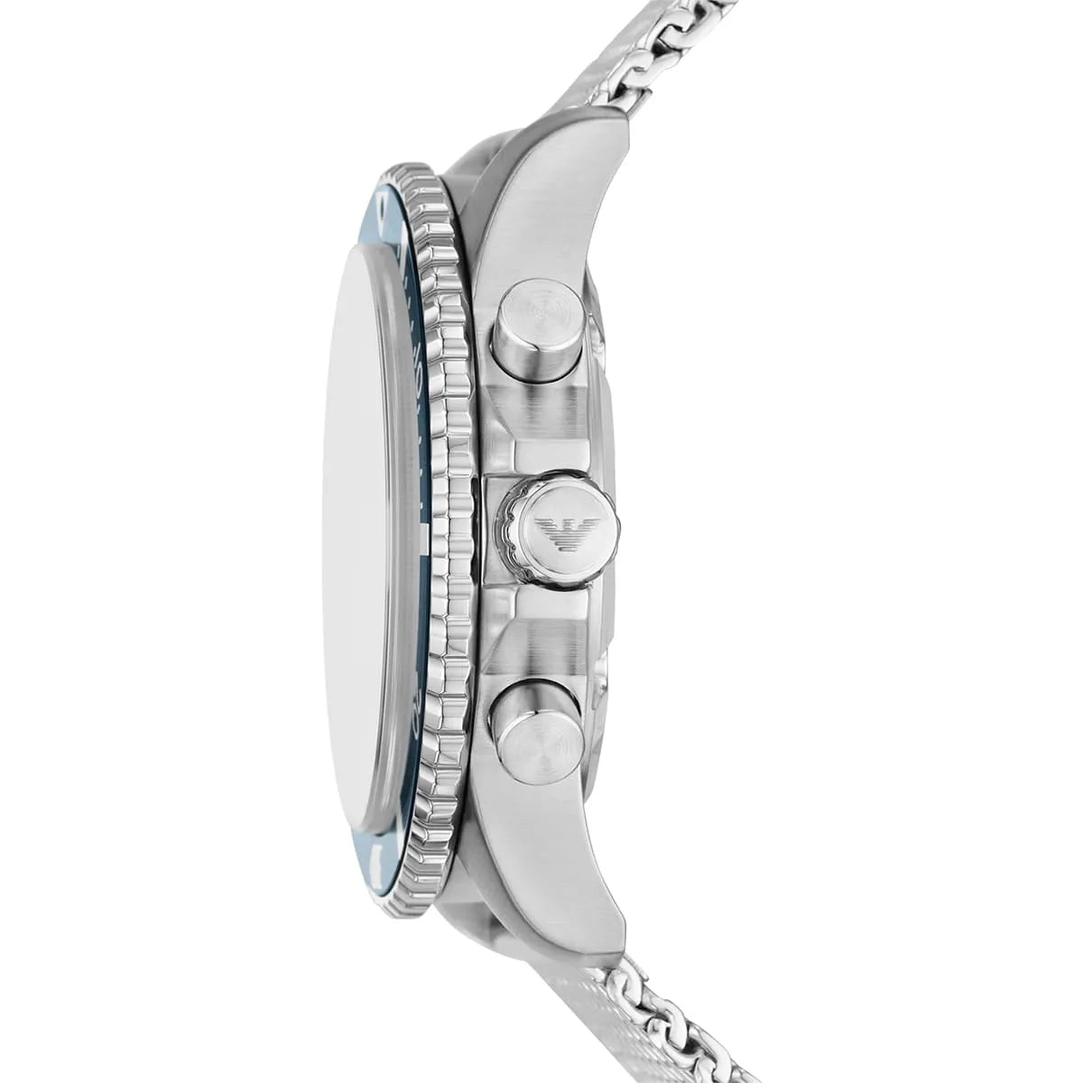 Emporio Armani Diver Chronograph Silver Mesh Men's Watch - AR11587