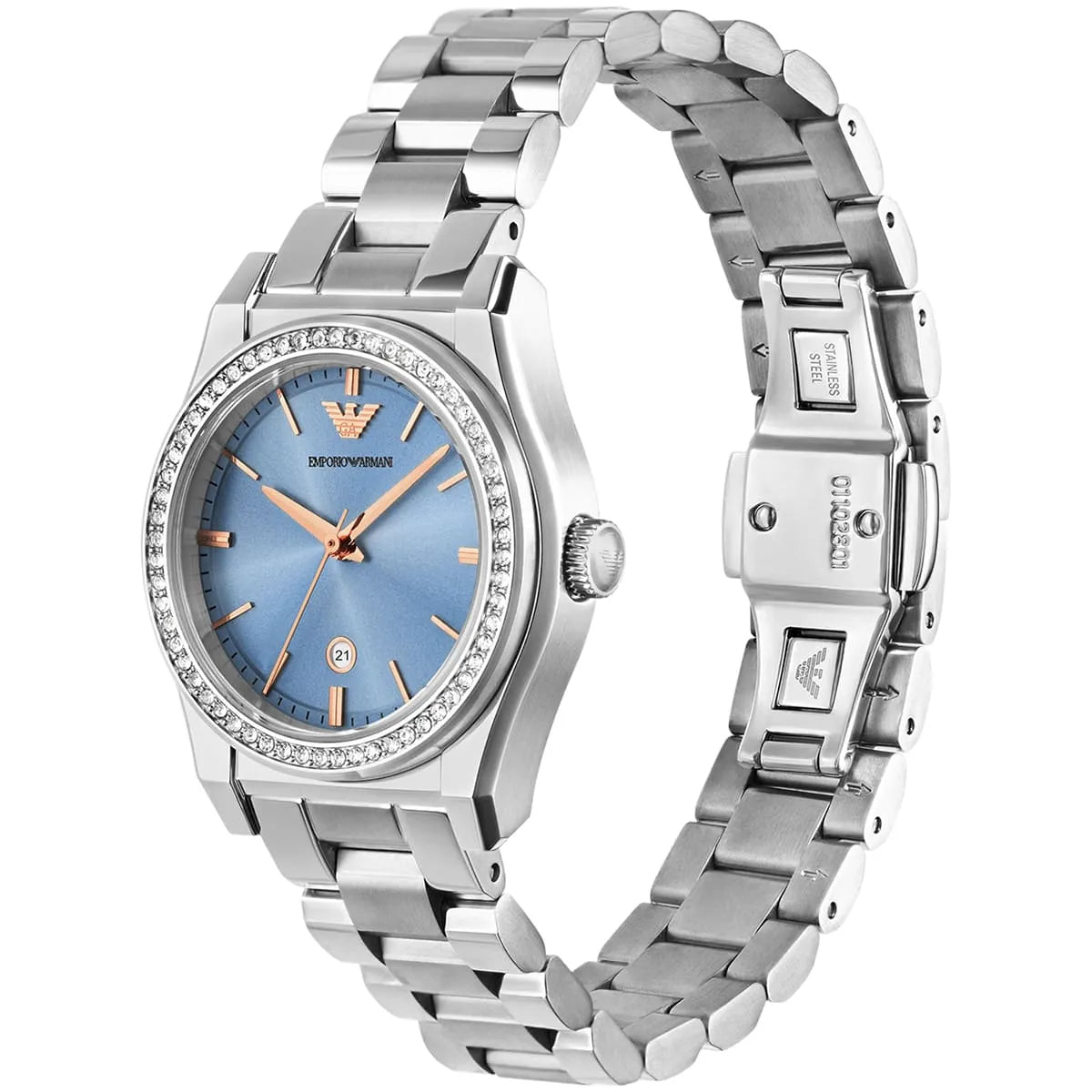 Emporio Armani Federica Blue Dial Silver Women's Watch - AR11593