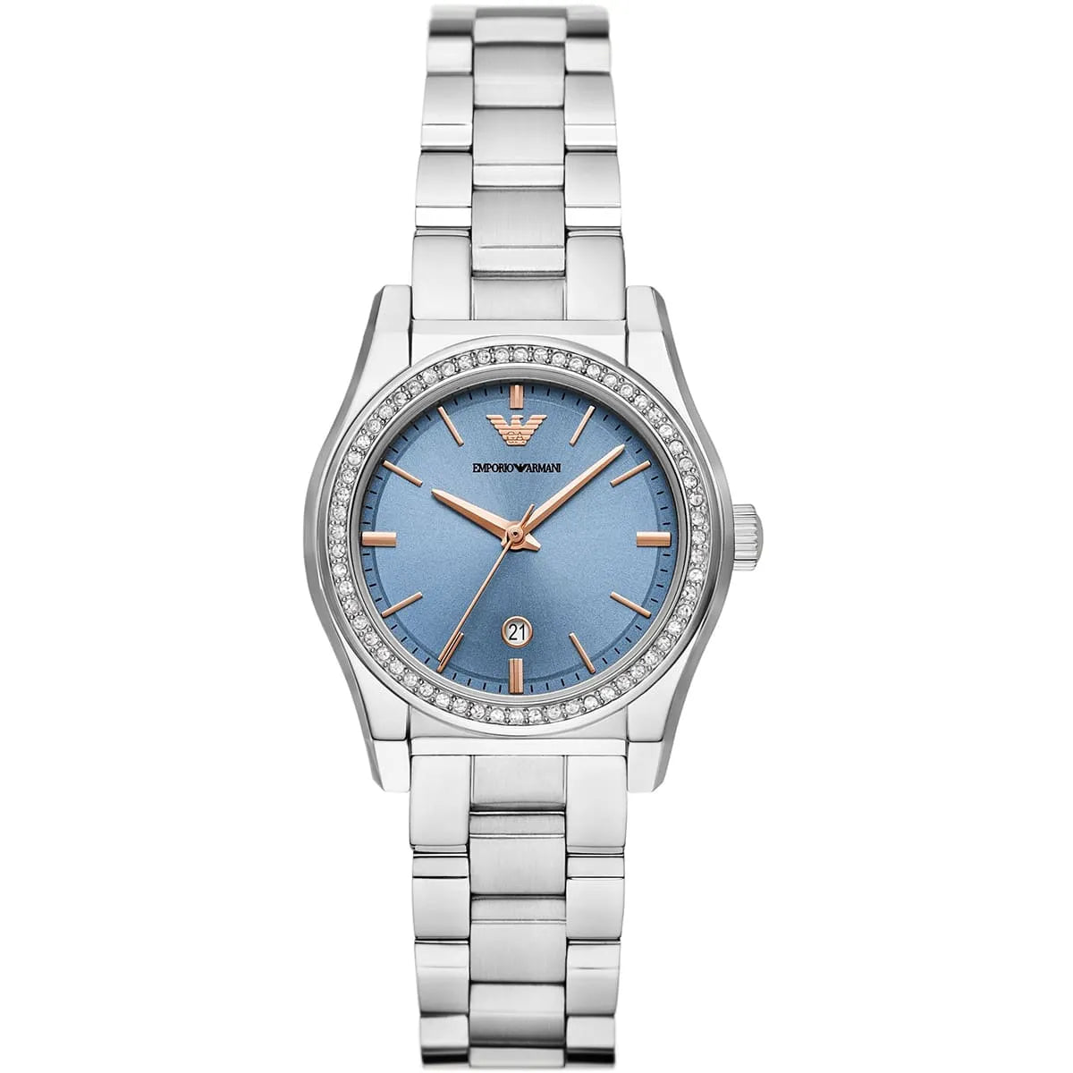 Emporio Armani Federica Blue Dial Silver Women's Watch - AR11593