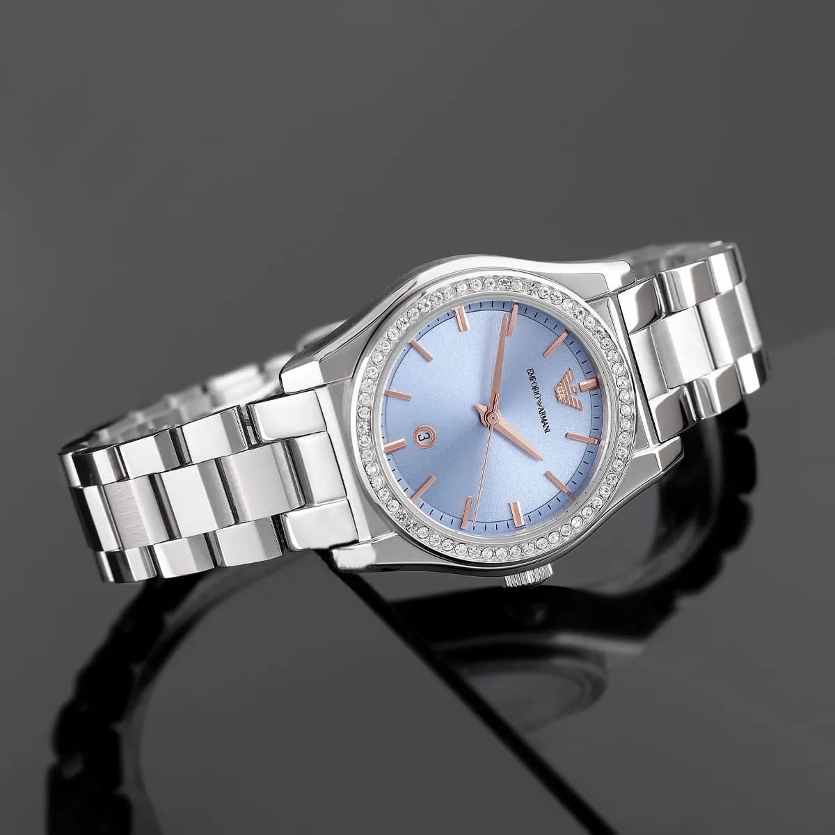 Emporio Armani Federica Blue Dial Silver Women's Watch - AR11593