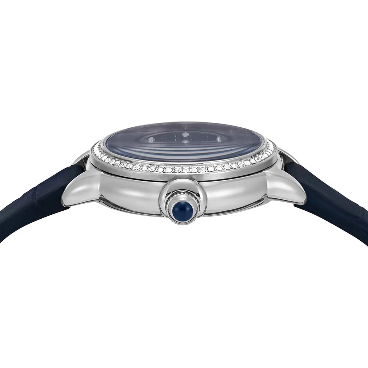 Emporio Armani Moonphase Blue Navy Blue Gnuine Leather Women's Watch - AR11629
