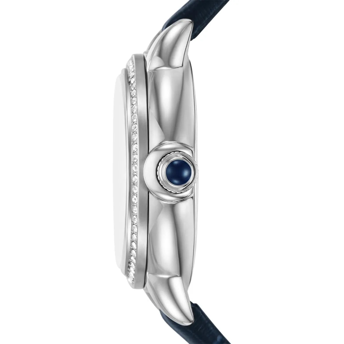 Emporio Armani Moonphase Blue Navy Blue Gnuine Leather Women's Watch - AR11629