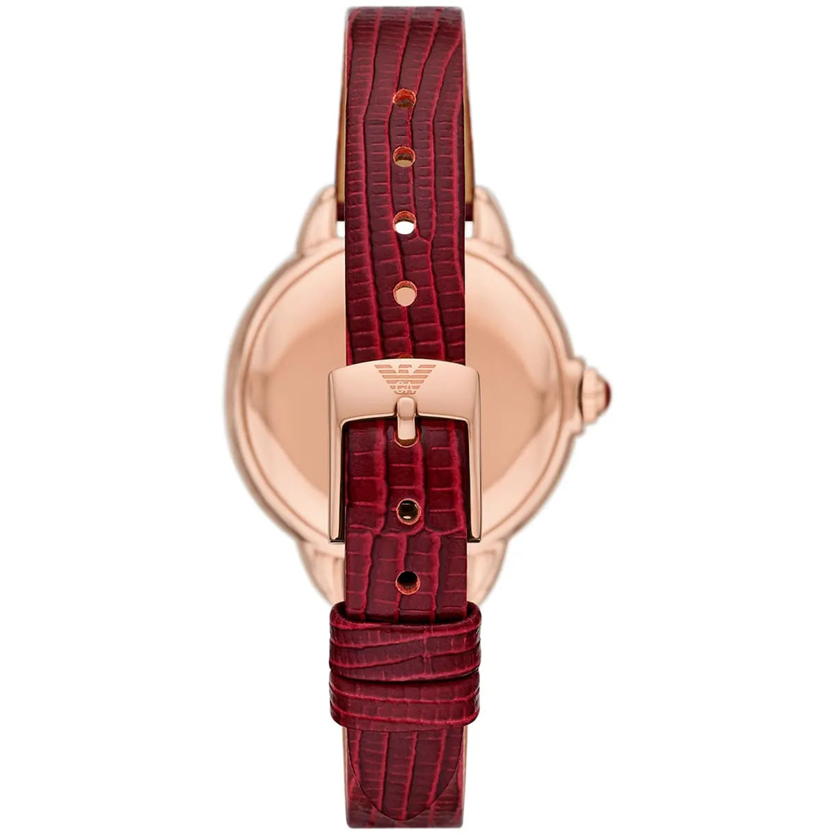 Emporio Armani Mia Snake Motif Dial Red Genuine Leather Women's Watch - AR11646