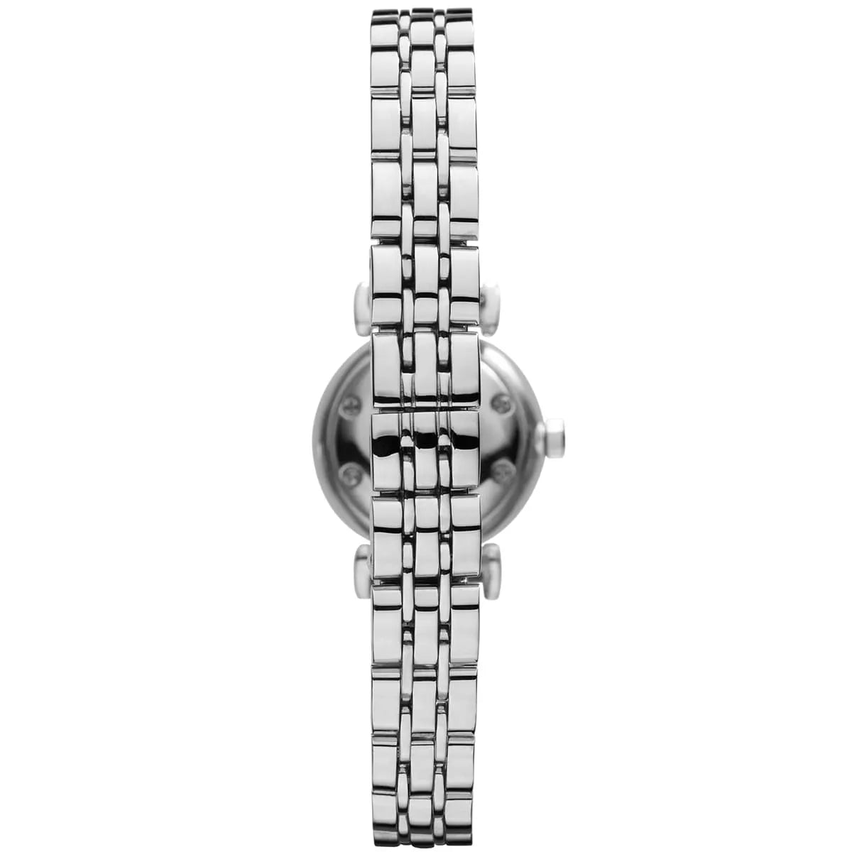 Emporio Armani Gianni T-Bar Mini White MOP Dial Silver Women's Watch - AR1763