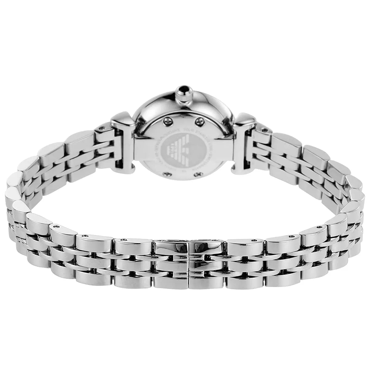 Emporio Armani Gianni T-Bar Mini White MOP Dial Silver Women's Watch - AR1763