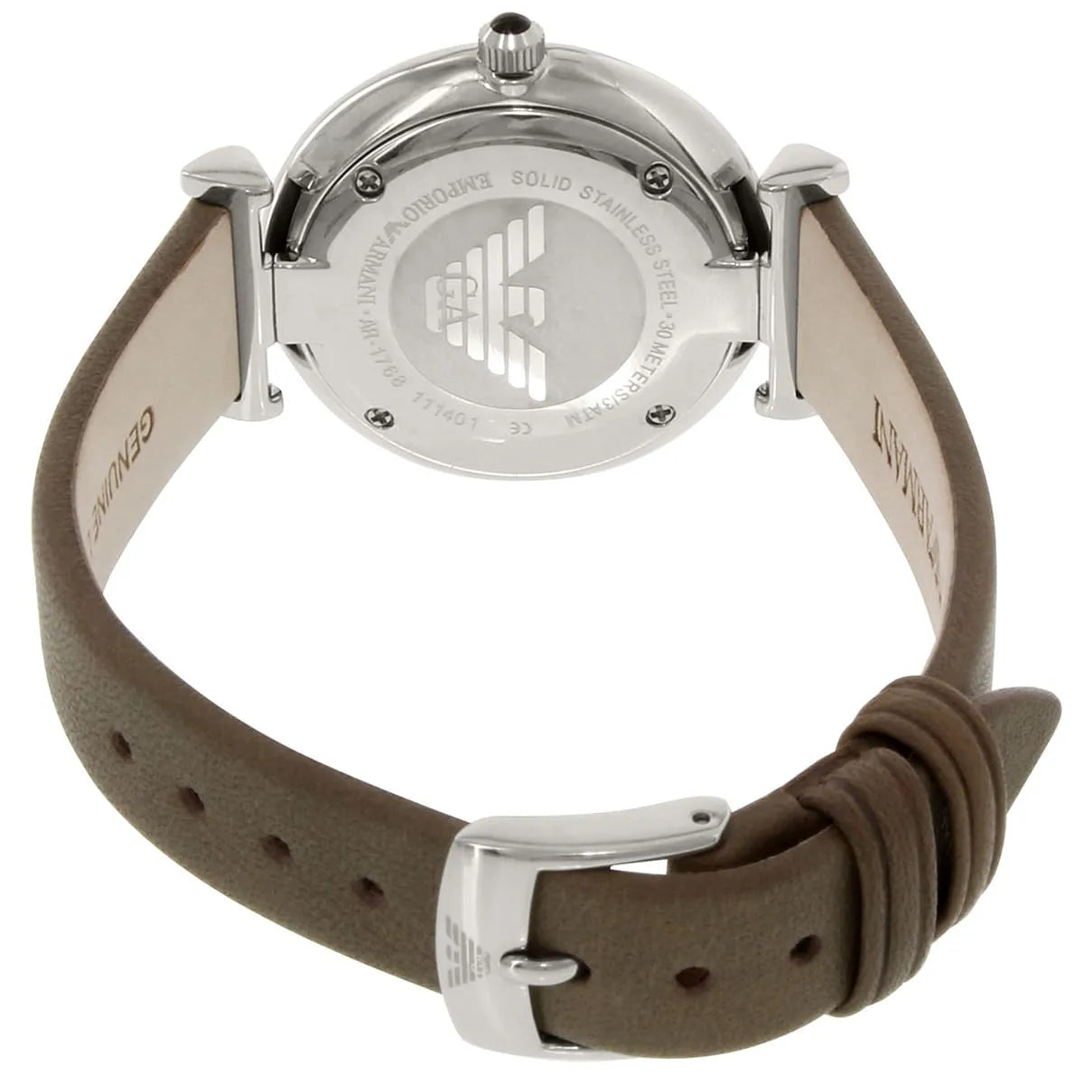 Emporio Armani Gianni T-Bar Beige Genuine Leather Women's Watch - AR1768