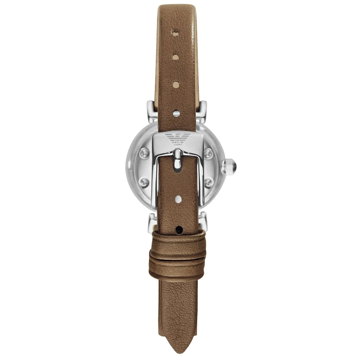 Emporio Armani Gianni T-Bar Mini Brown Genuine Leather Women's Watch - AR1770