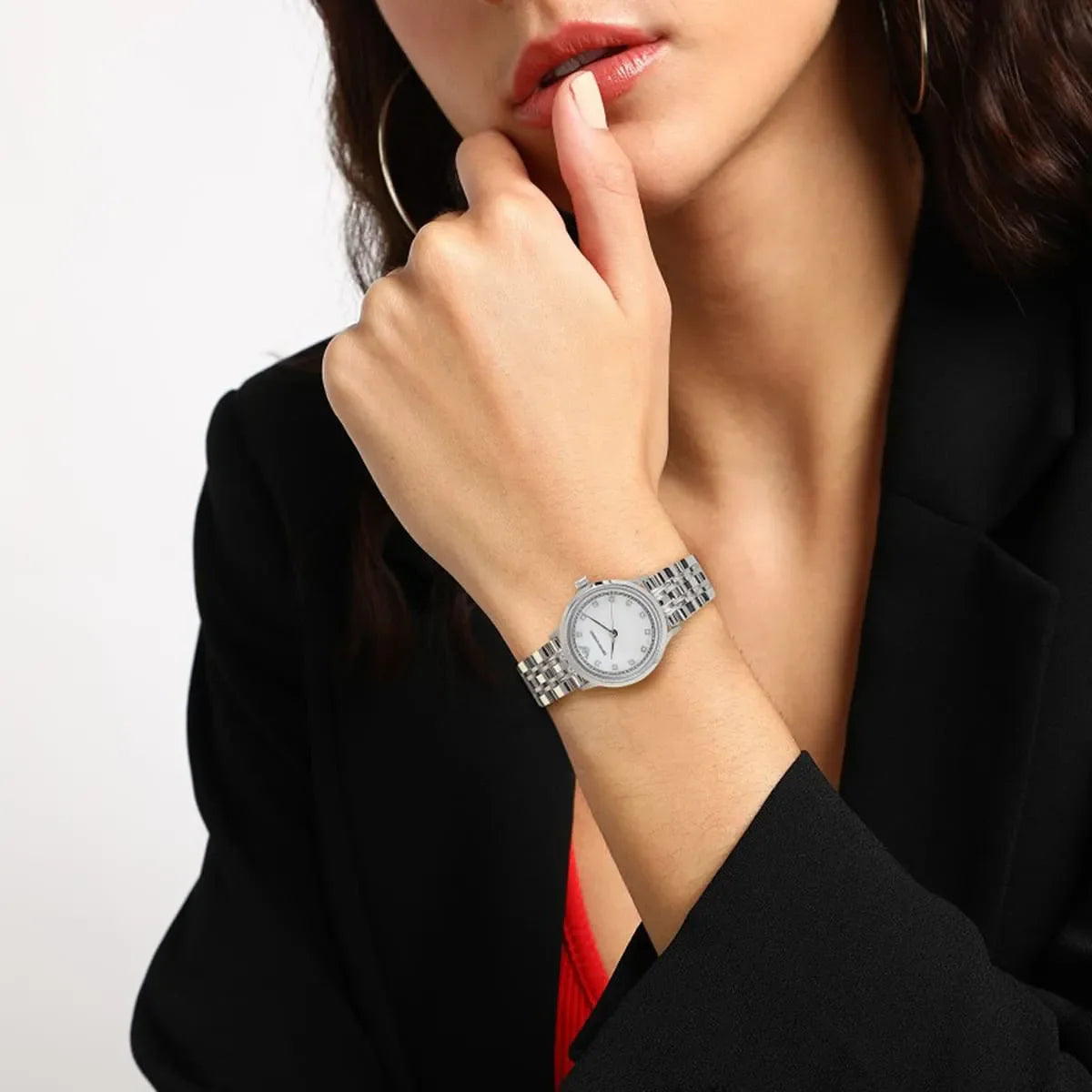 Emporio Armani Alpha X-Small Coin-edge Bezel Silver Women's Watch - AR1803