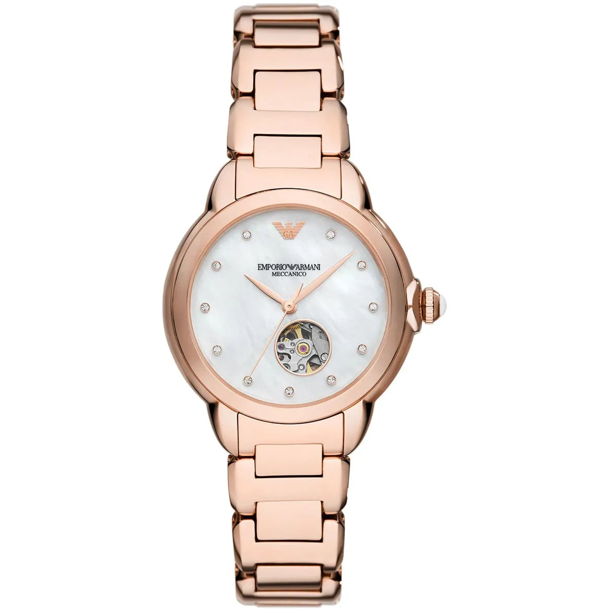 Emporio Armani Mia Open Heart Automatic Rose-gold Women's Watch - AR60072