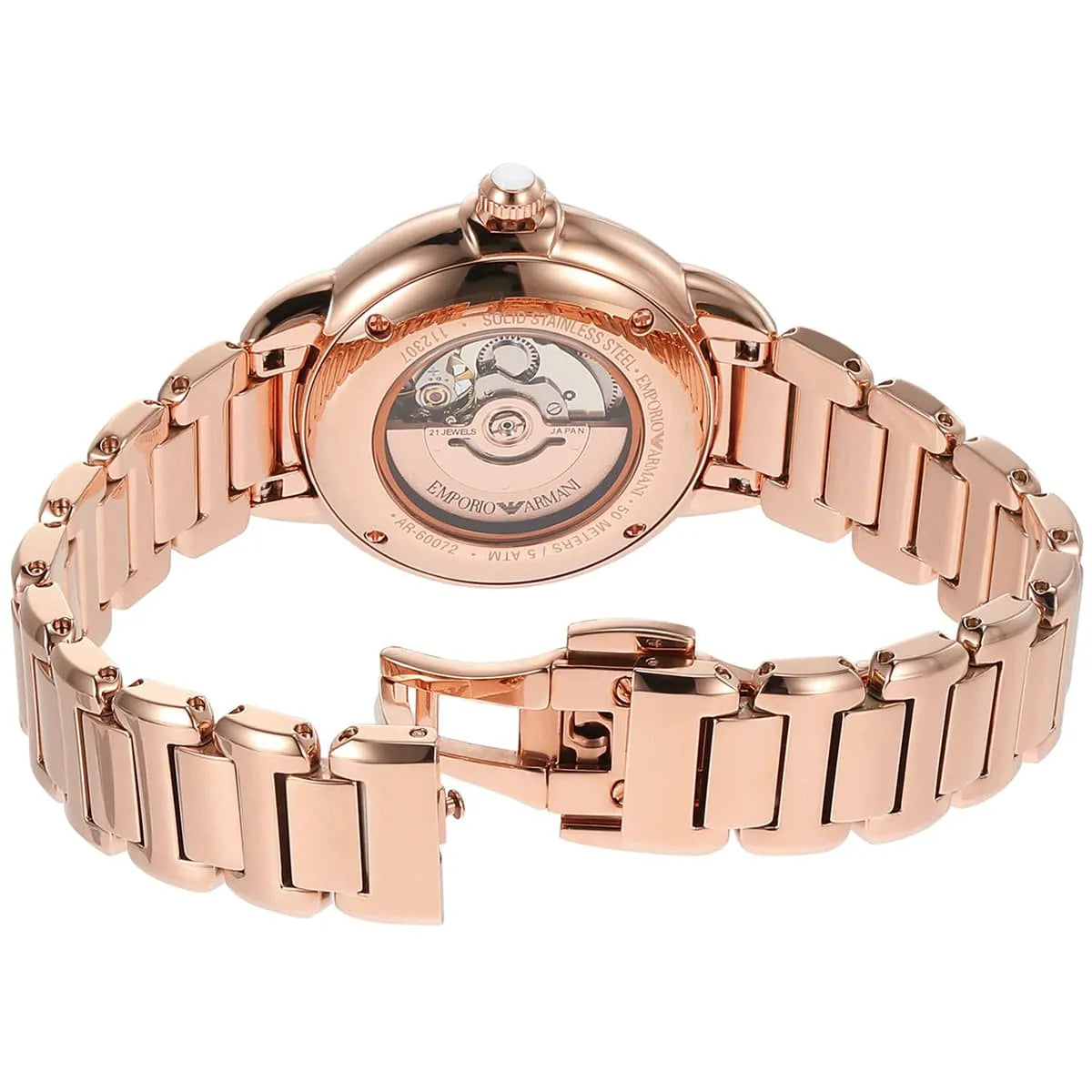 Emporio Armani Mia Open Heart Automatic Rose-gold Women's Watch - AR60072