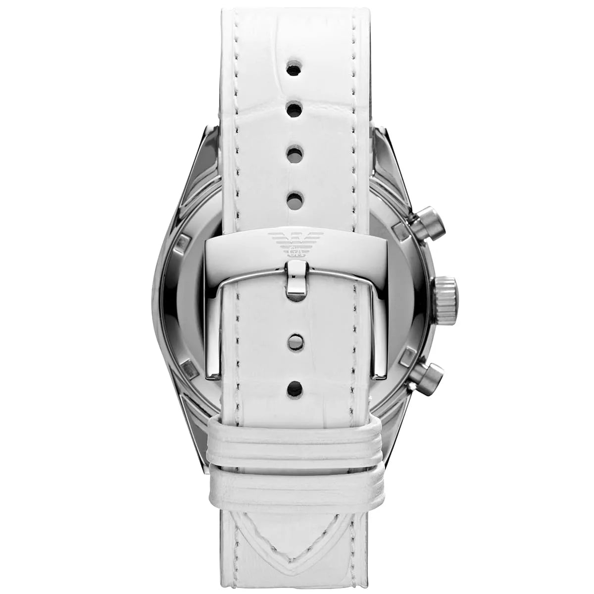 Emporio Armani Chronograph White Leather Women's Watch AR6011