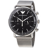 Emporio Armani Aviator Chronograph Black Dial Men's Watch AR11104 Water resistance: 50 meters / 165 feet Movement: Quartz