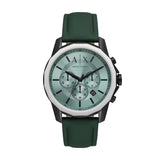 Armani Exchange Banks Chronograph Green Leather Strap Men's Watch AX1725 - Big Daddy Watches