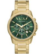 Armani Exchange Banks Chronograph Gold-Tone Green Dial Watch - AX1746