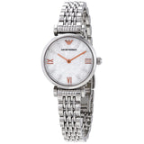 Emporio Armani Gianni T-Bar Quartz Crystal White Mother of Pearl Dial Ladies Watch #AR11204 - Big Daddy Watches