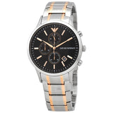 Emporio Armani Chronograph Black Dial Two-Tone Men's Watch AR11165