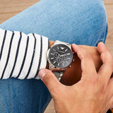 Emporio Armani Sportivo Chronograph Black Dial Steel Men's Watch AR2460
