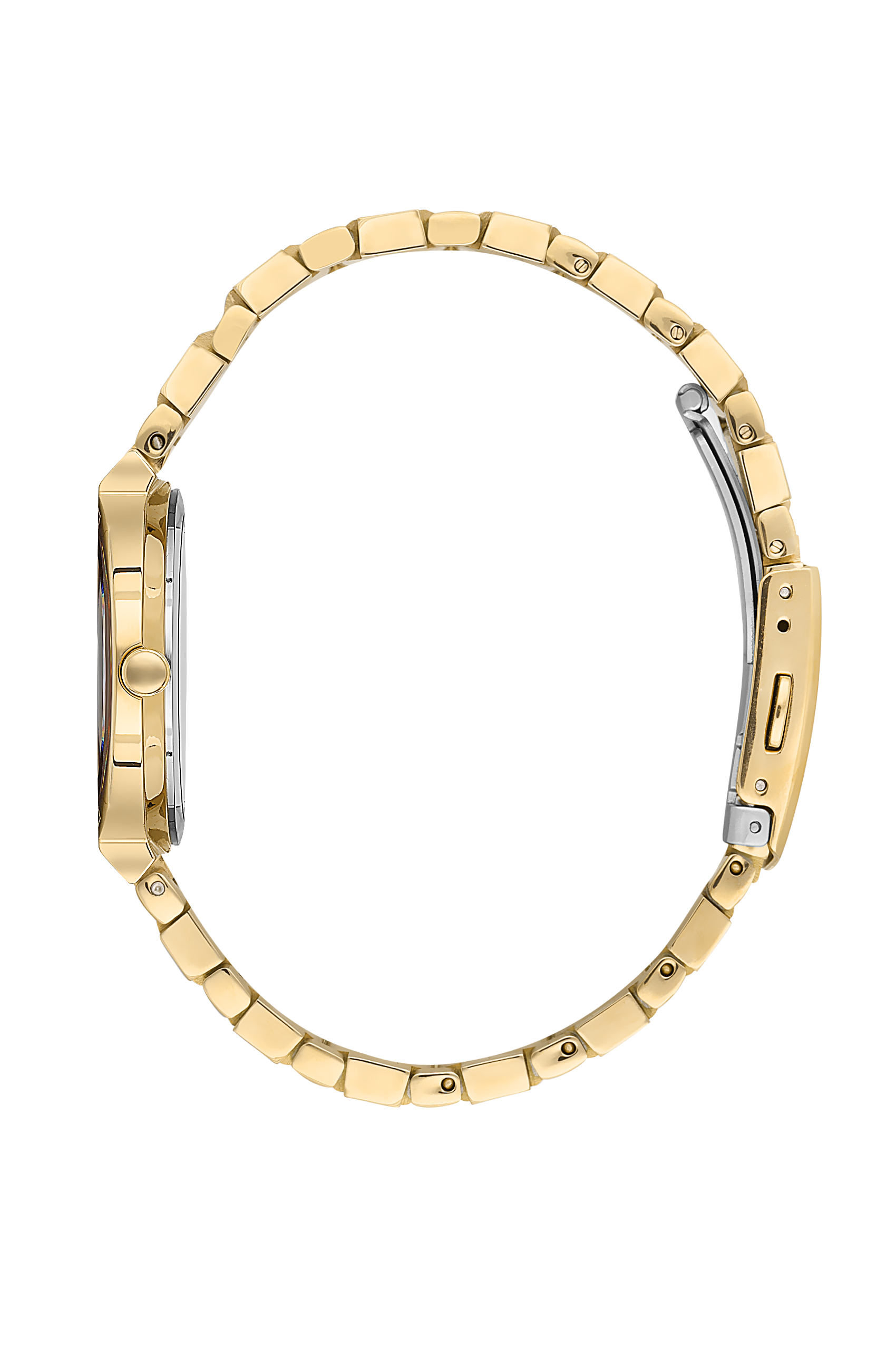 All gold bracelet strap with polished and brushed segments