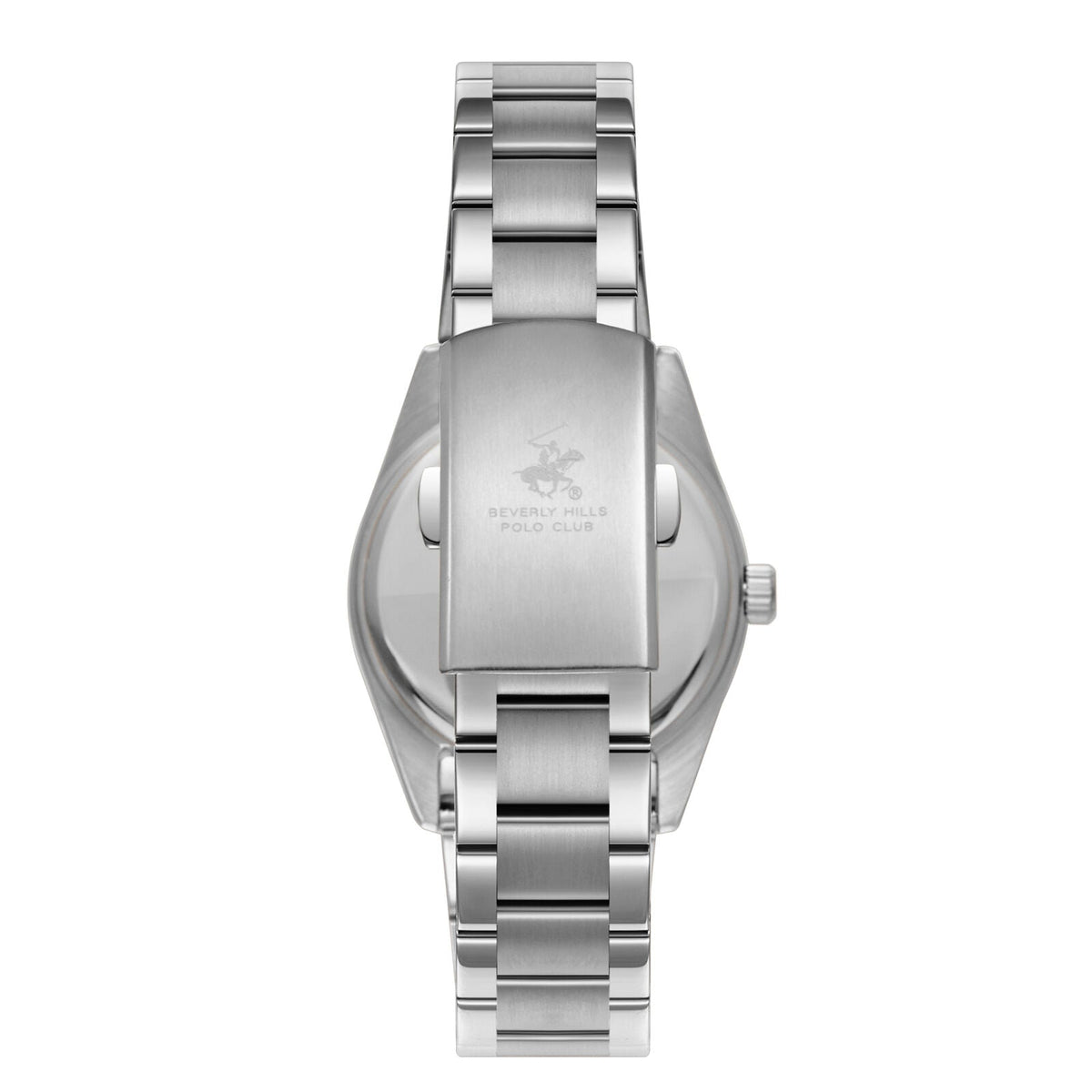 Beverly Hills Polo Club Pink Dial Day-Date Silver Diamond Watch BP3709X.381